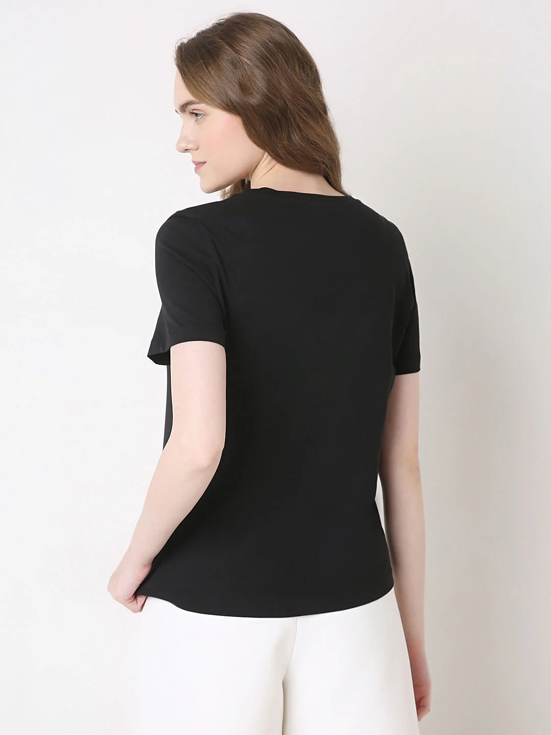 Black Printed Cotton T-Shirt - Image 4