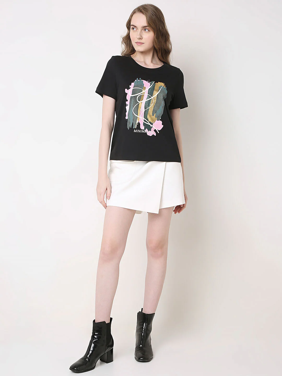 Black Printed Cotton T-Shirt - Image 5