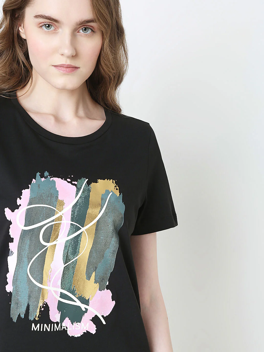 Black Printed Cotton T-Shirt - Image 6