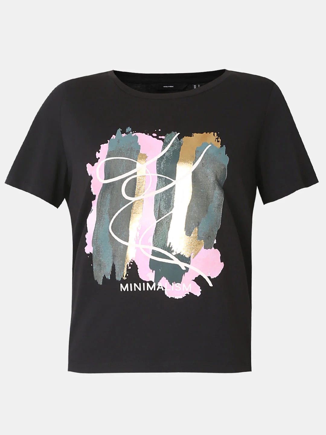 Black Printed Cotton T-Shirt - Image 7