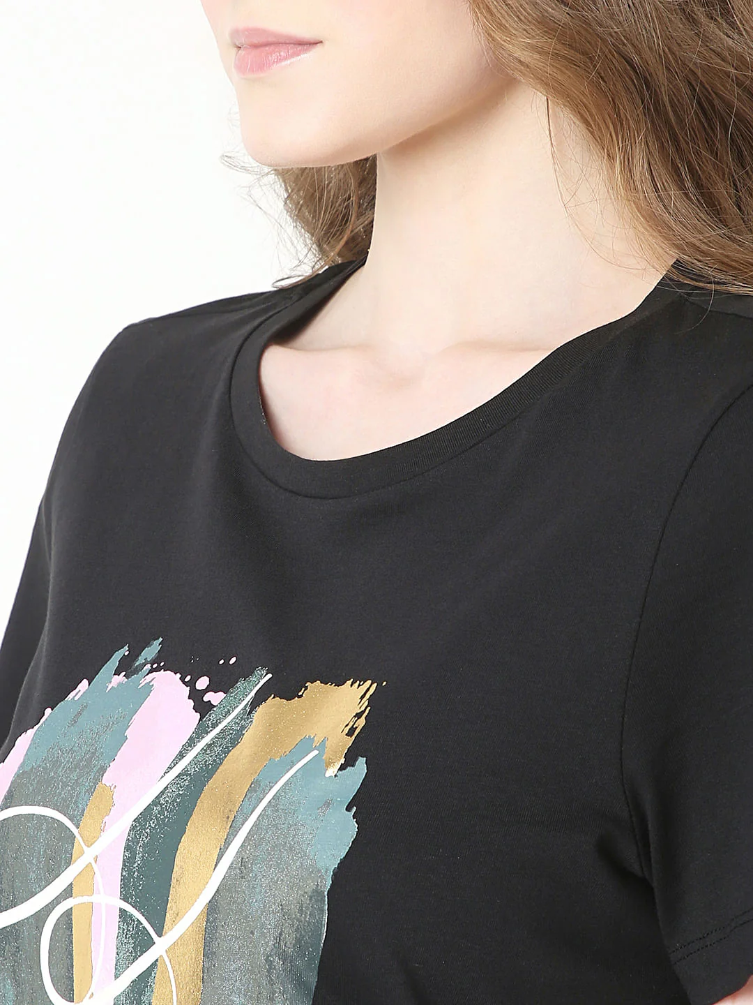 Black Printed Cotton T-Shirt - Image 8