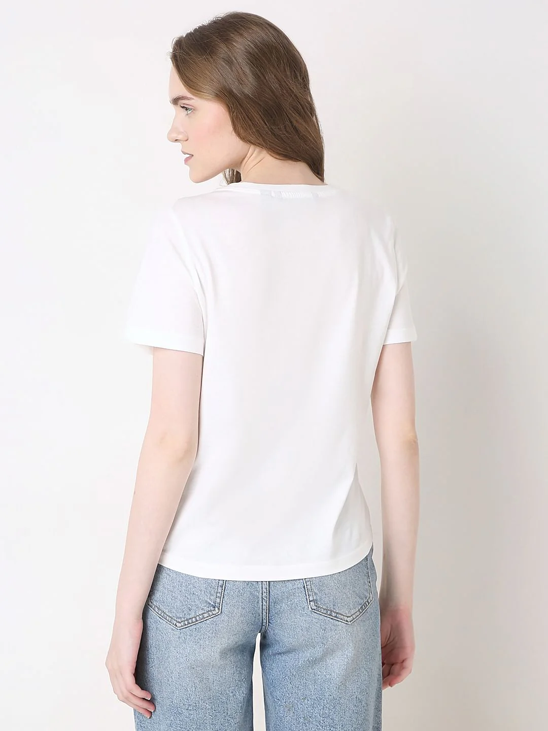 White Printed Cotton T-Shirt - Image 4