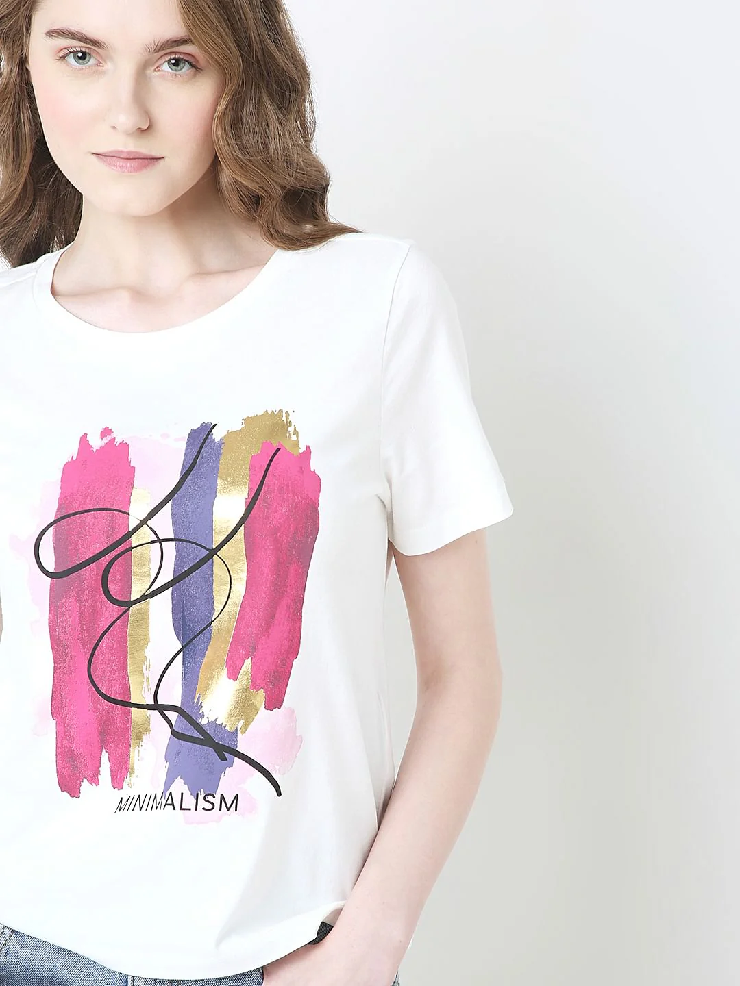White Printed Cotton T-Shirt - Image 6