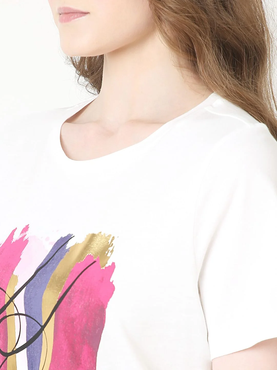 White Printed Cotton T-Shirt - Image 8