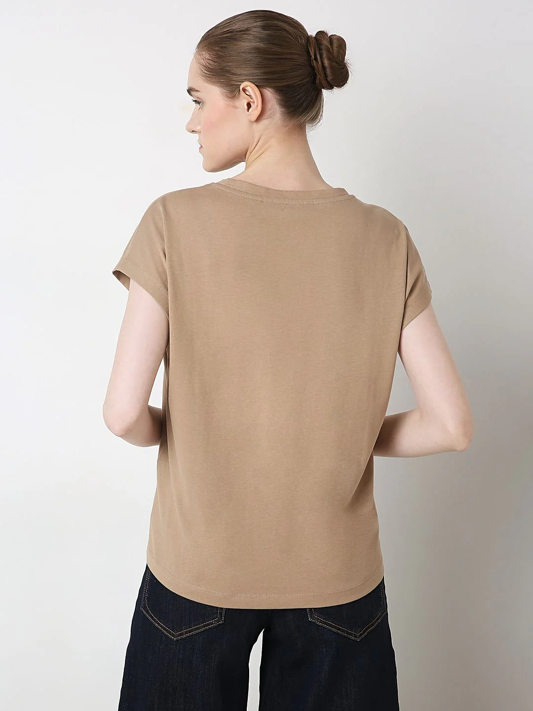 Nude Embroidered Organic Cotton T-Shirt - Image 4