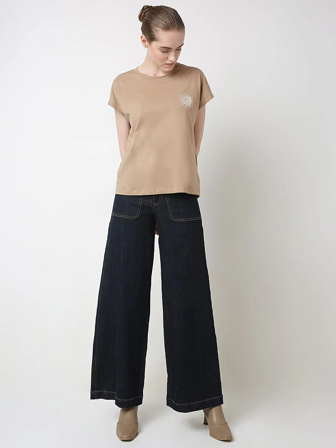 Nude Embroidered Organic Cotton T-Shirt - Image 5