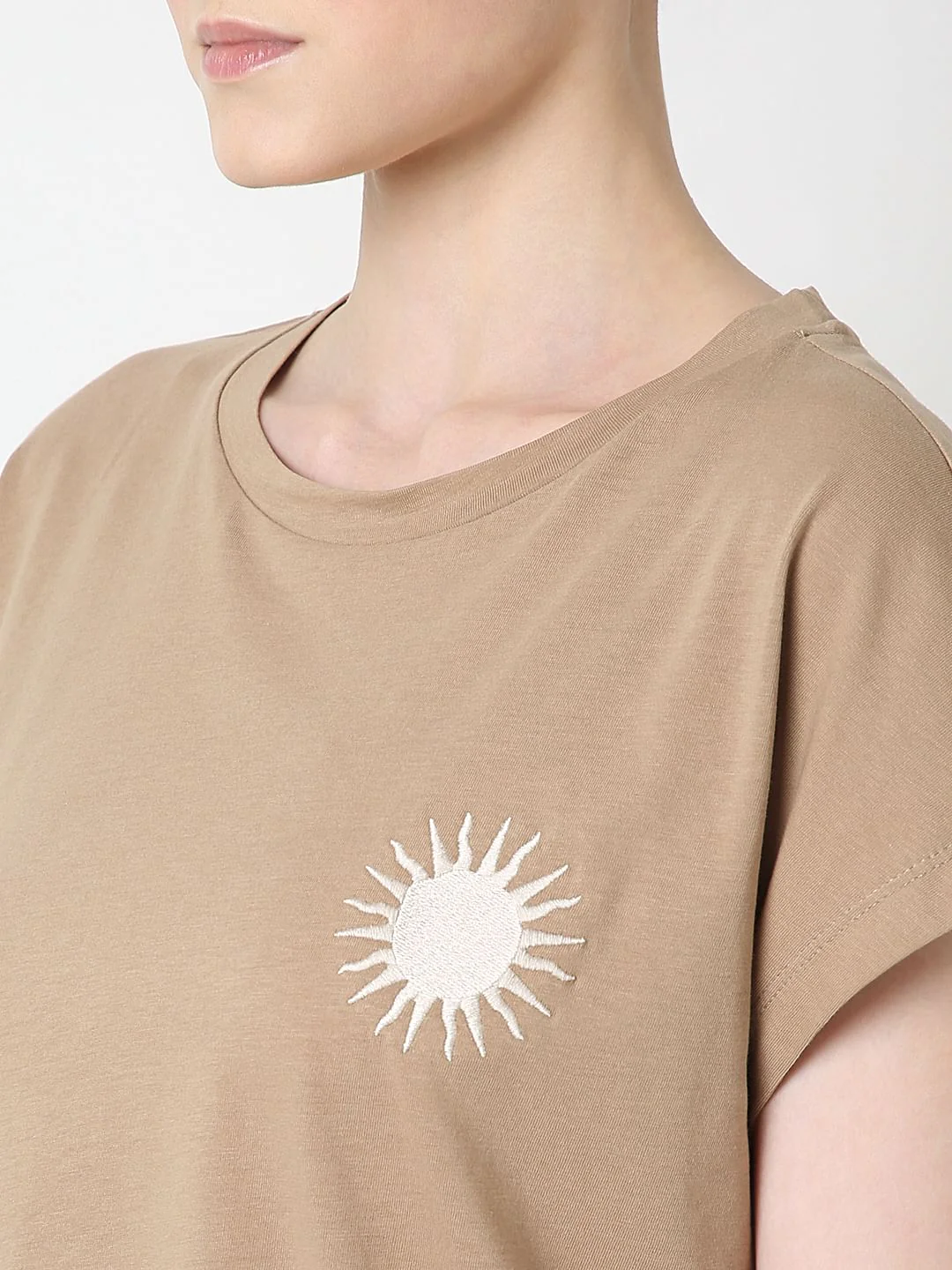 Nude Embroidered Organic Cotton T-Shirt - Image 8
