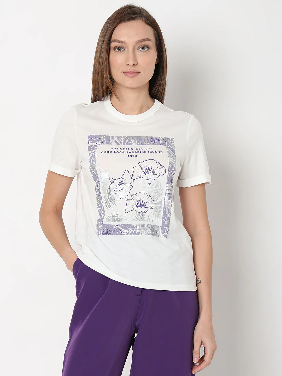 White Printed T-Shirt - Image 2
