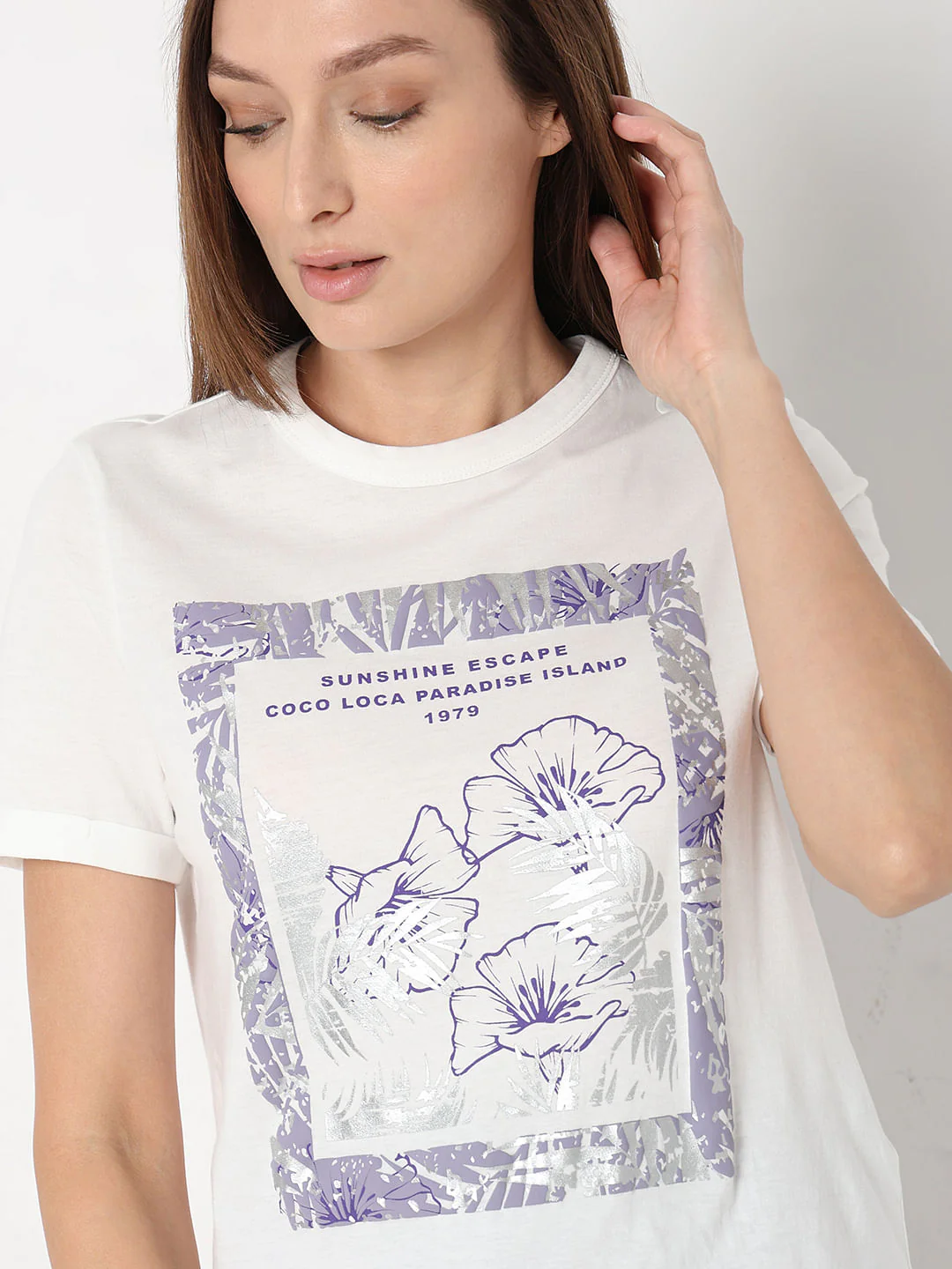 White Printed T-Shirt - Image 6