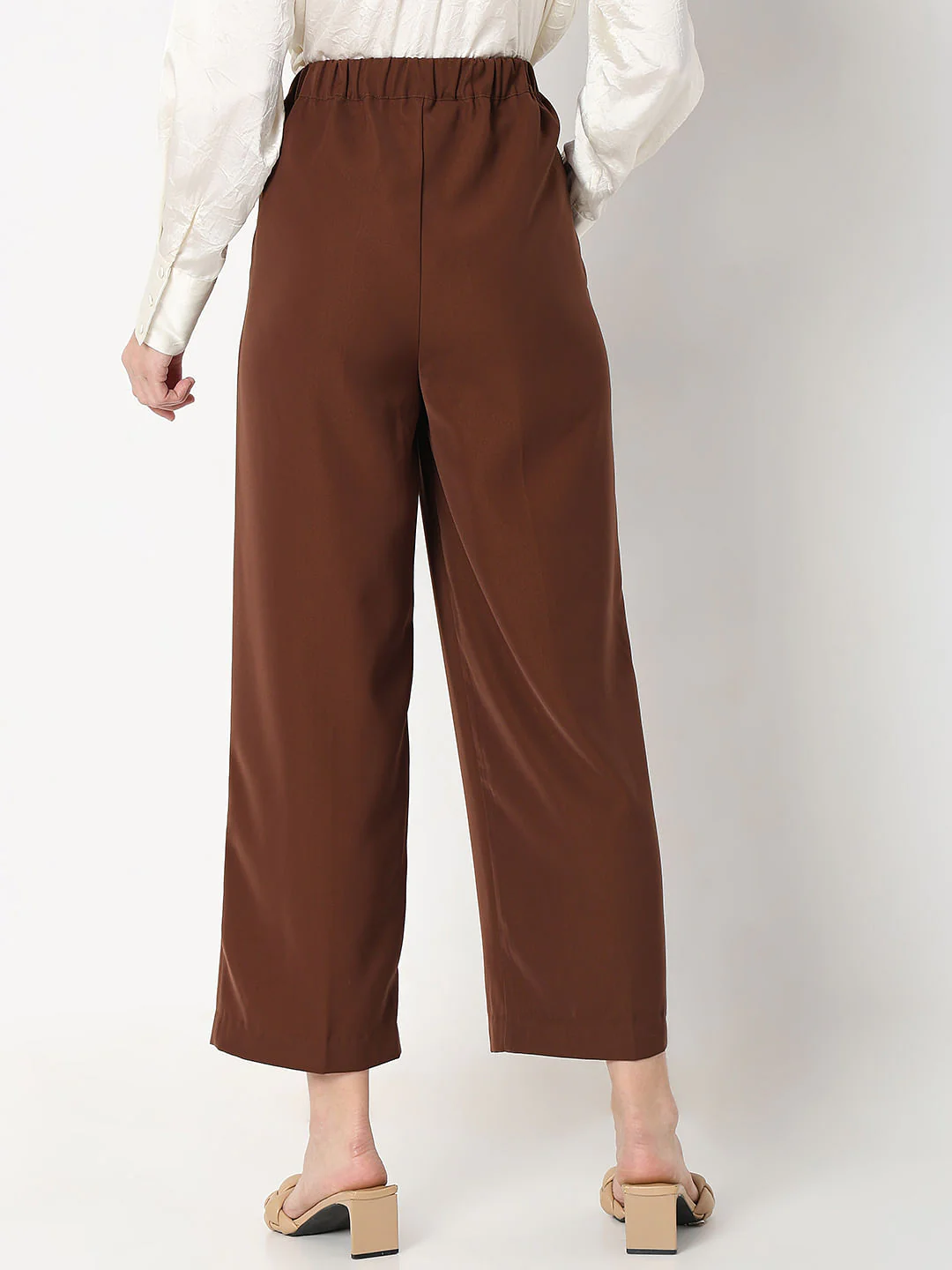 Dark Brown High Rise Wide Leg Pants - Image 4