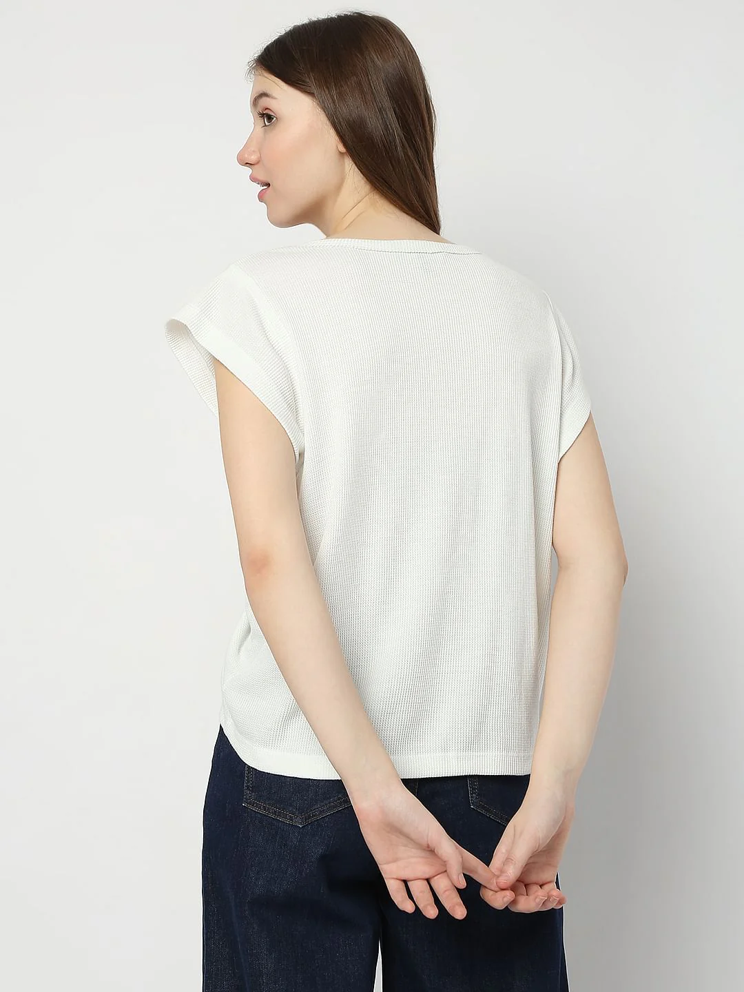 White Ruched T-Shirt - Image 4
