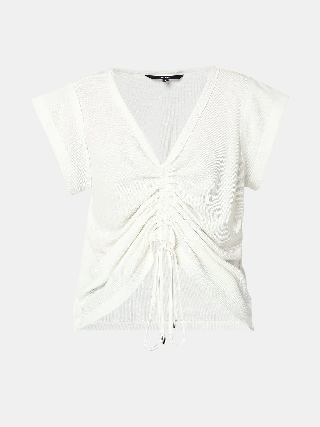 White Ruched T-Shirt - Image 7