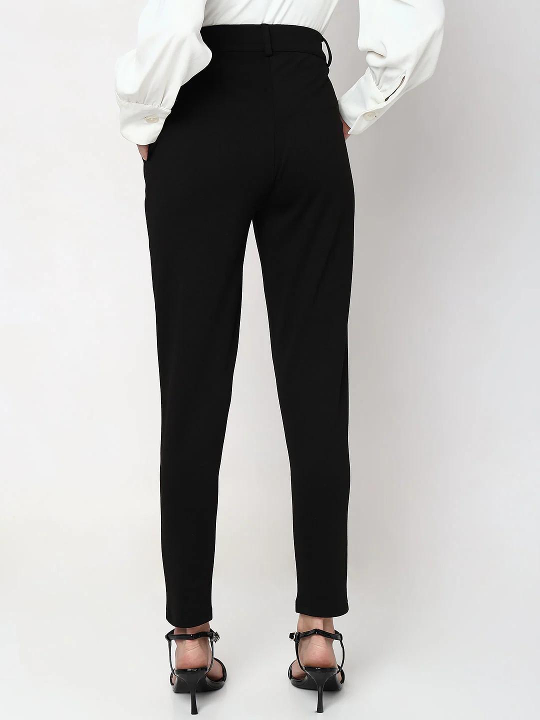 Black Mid Rise Formal Pants - Image 4