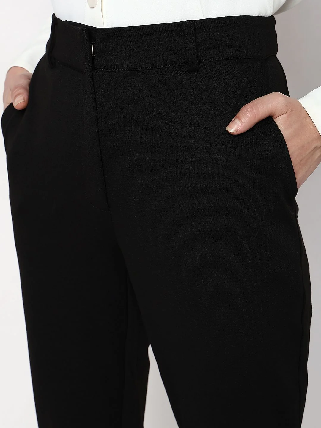 Black Mid Rise Formal Pants - Image 6