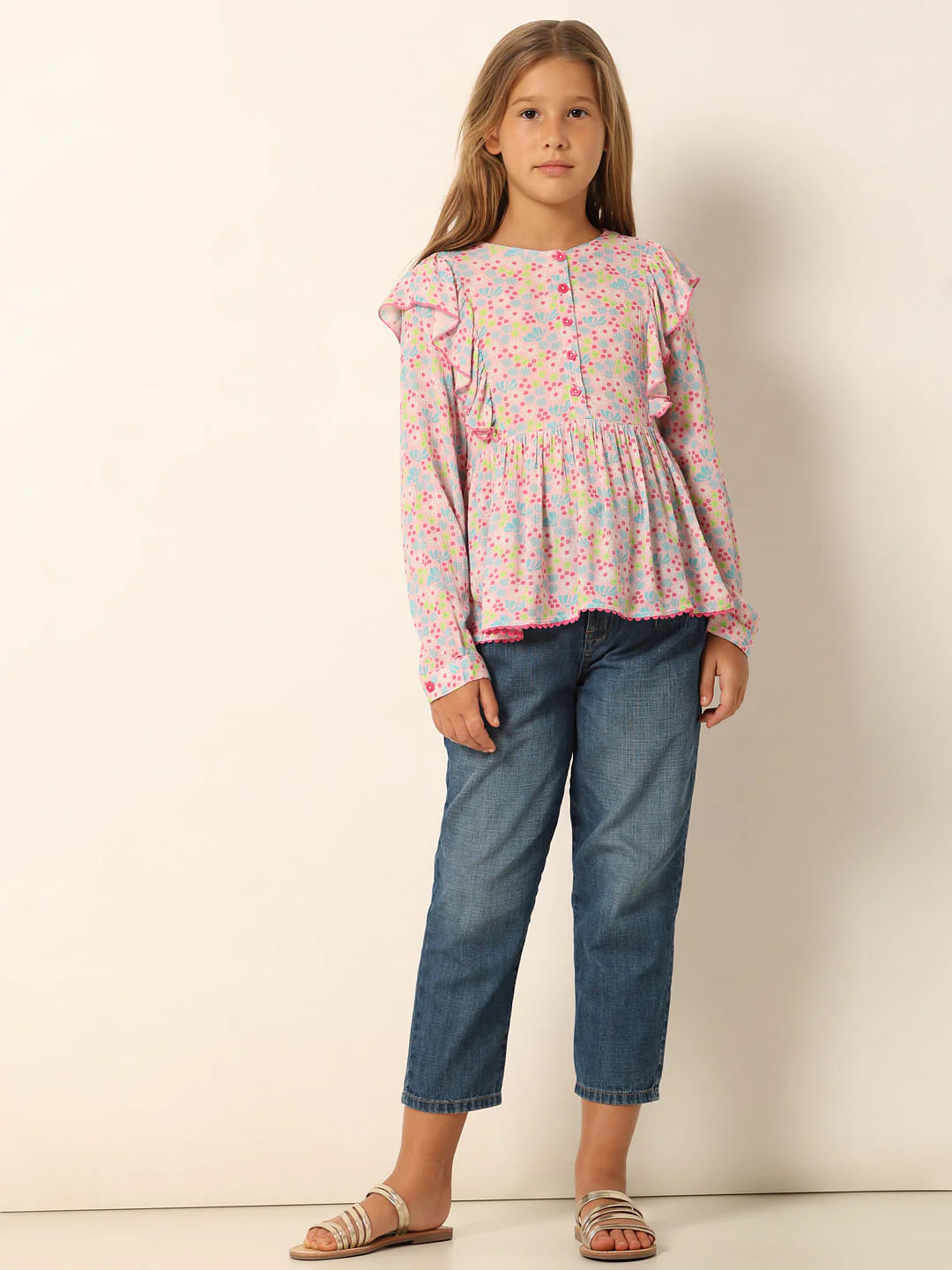 Pink Printed Flared Top - Image 6