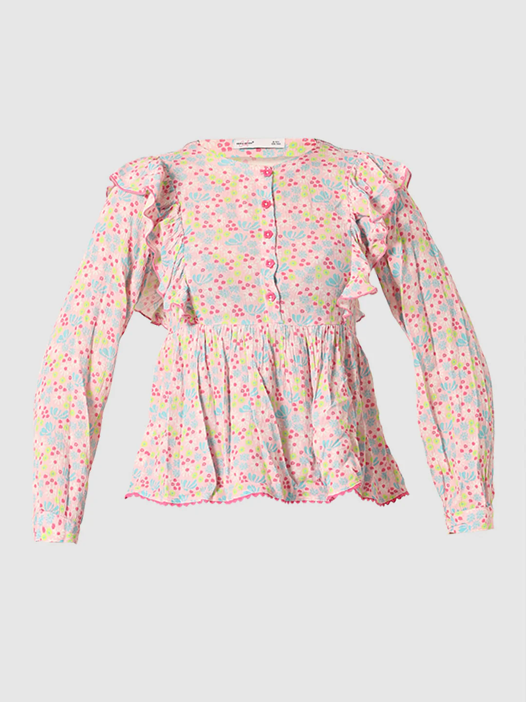 Pink Printed Flared Top - Image 7