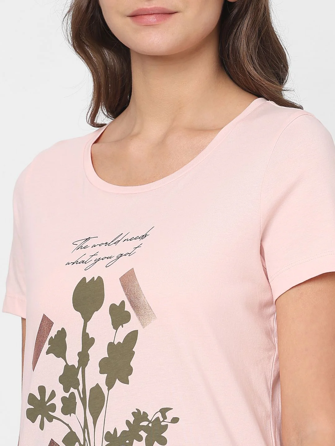 Pink Chest Print T-Shirt - Image 6