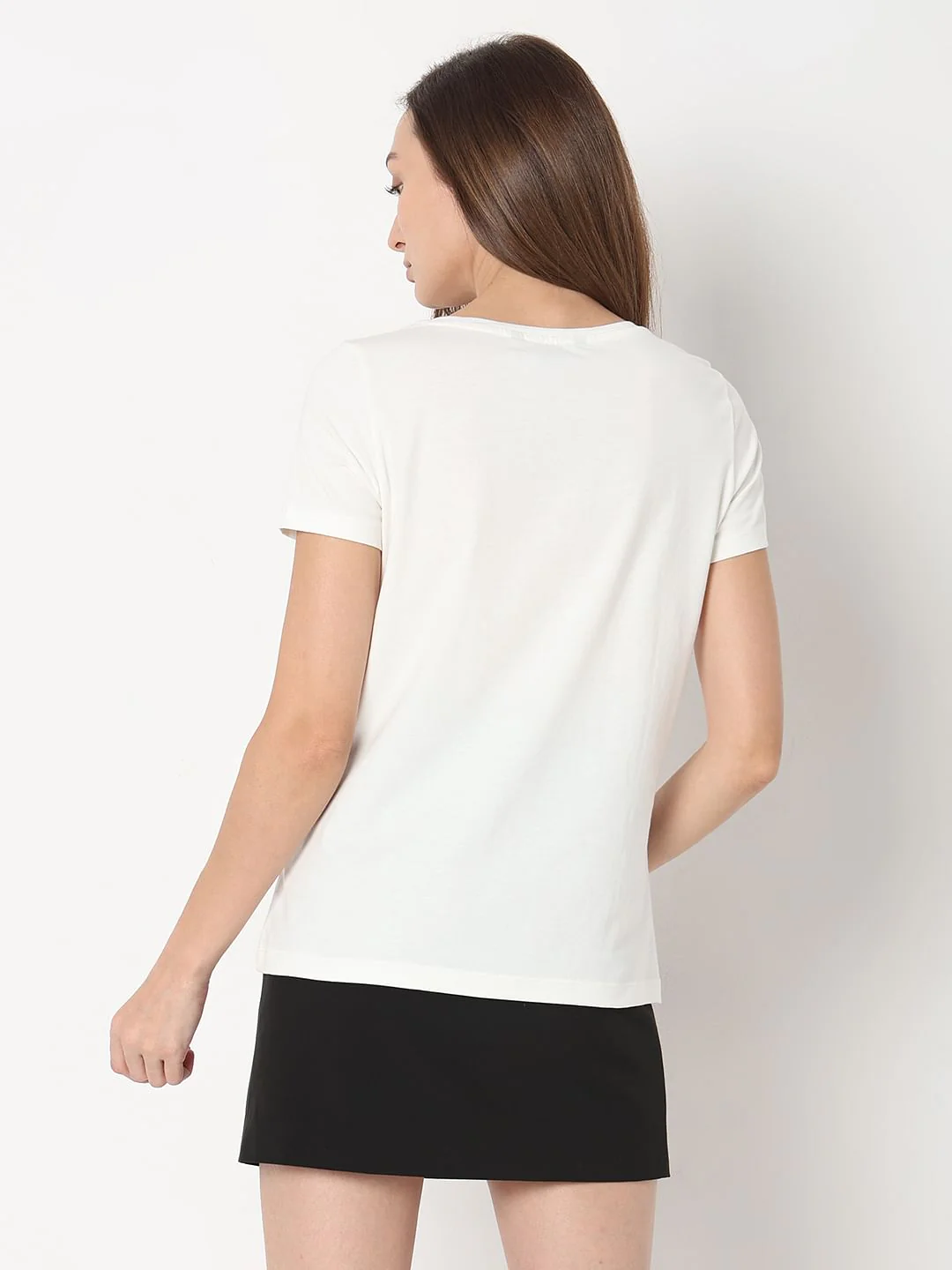 White Text Print T-Shirt - Image 4