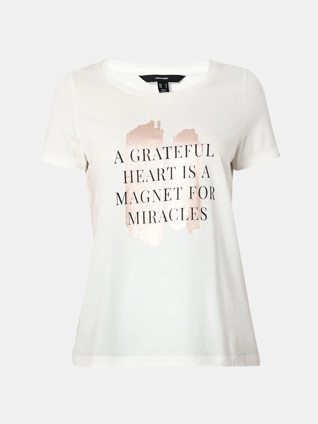 White Text Print T-Shirt - Image 7