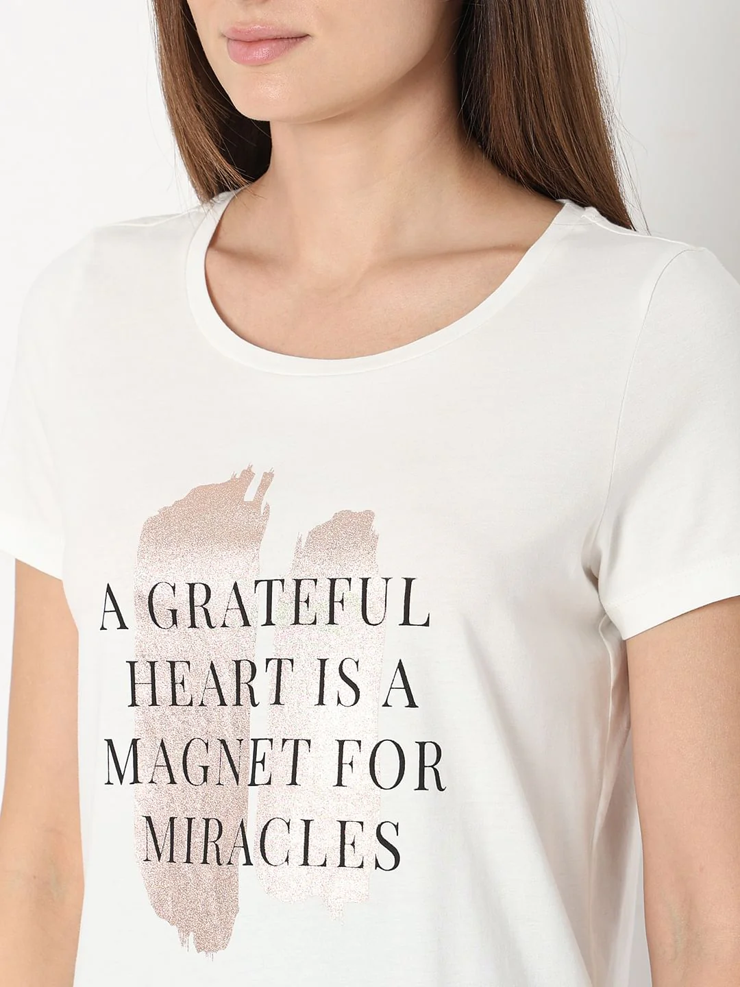 White Text Print T-Shirt - Image 8