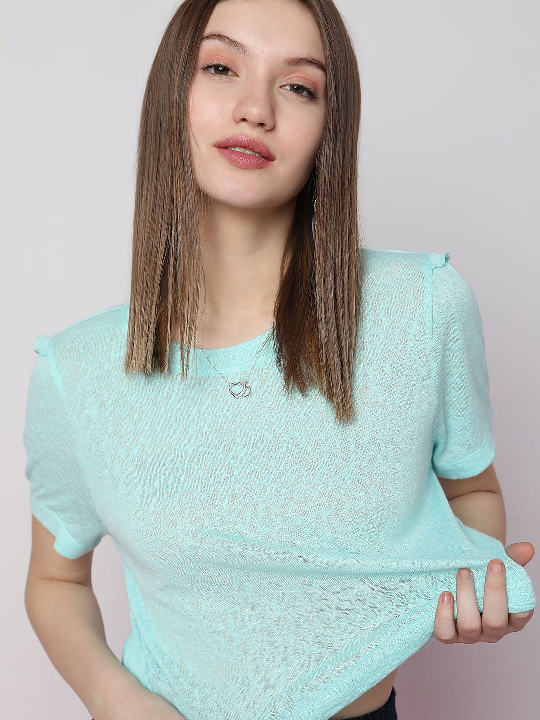 Blue Knit T-Shirt