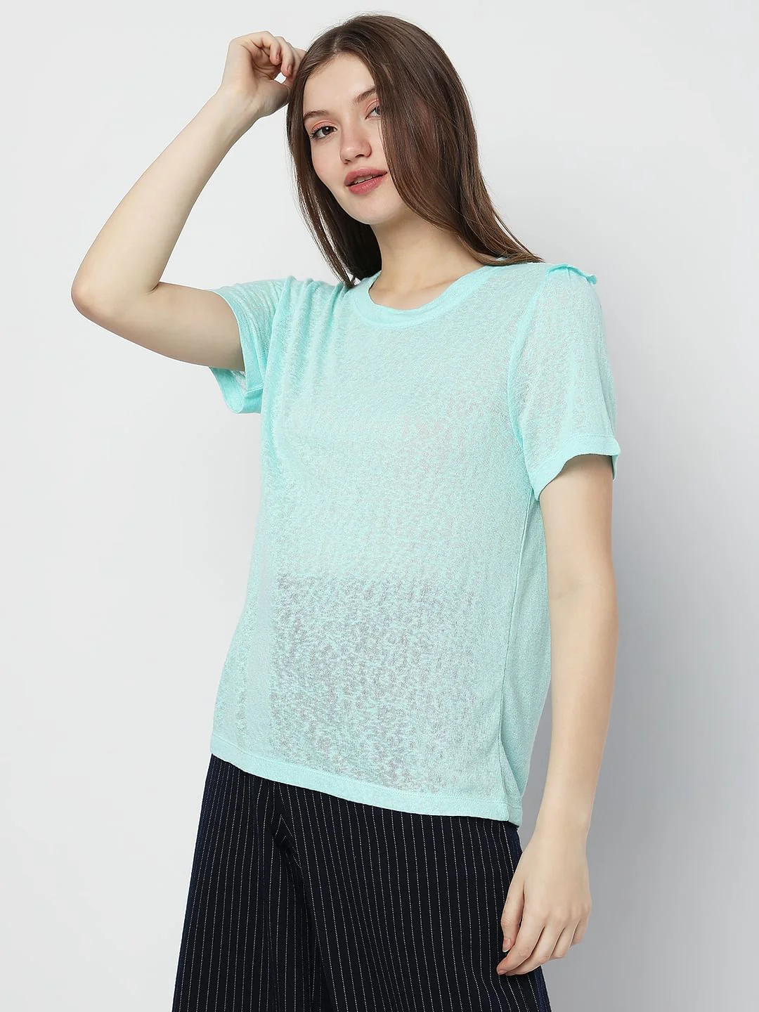 Blue Knit T-Shirt - Image 3