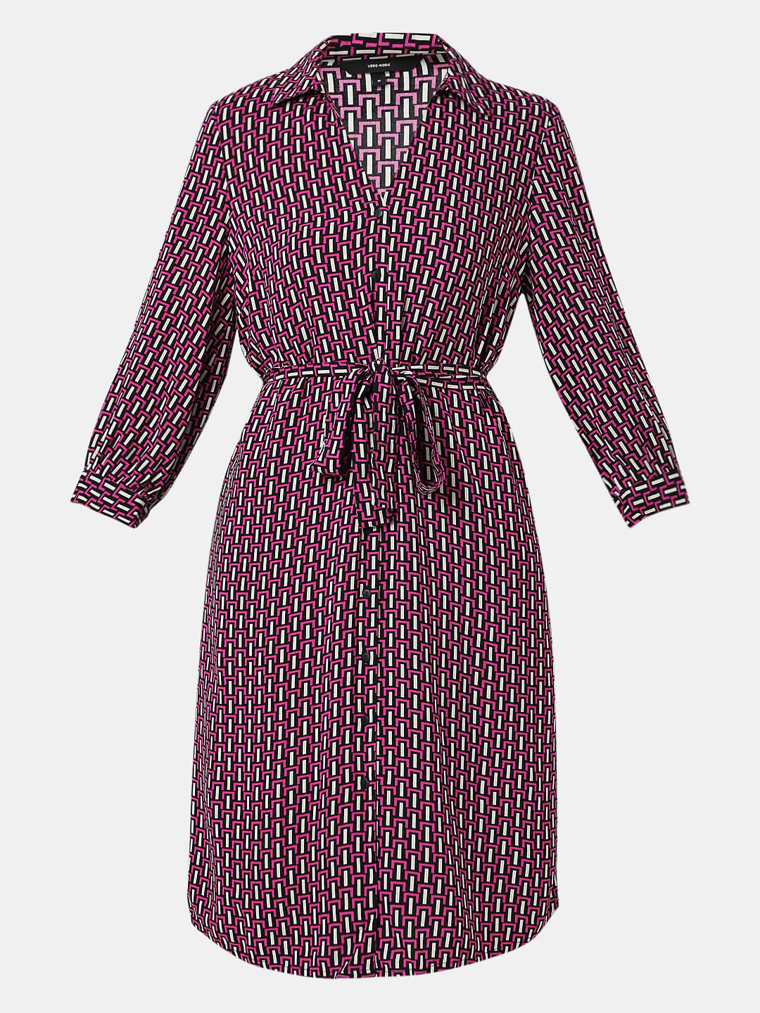 Pink Printed Shirt Dress - Image 6