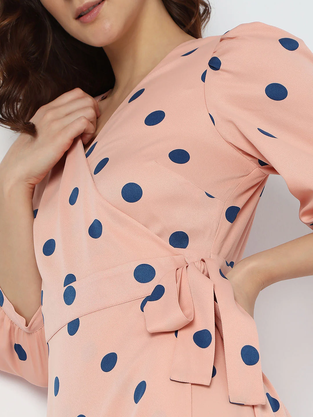 Pink Polka Dot Midi Dress - Image 5