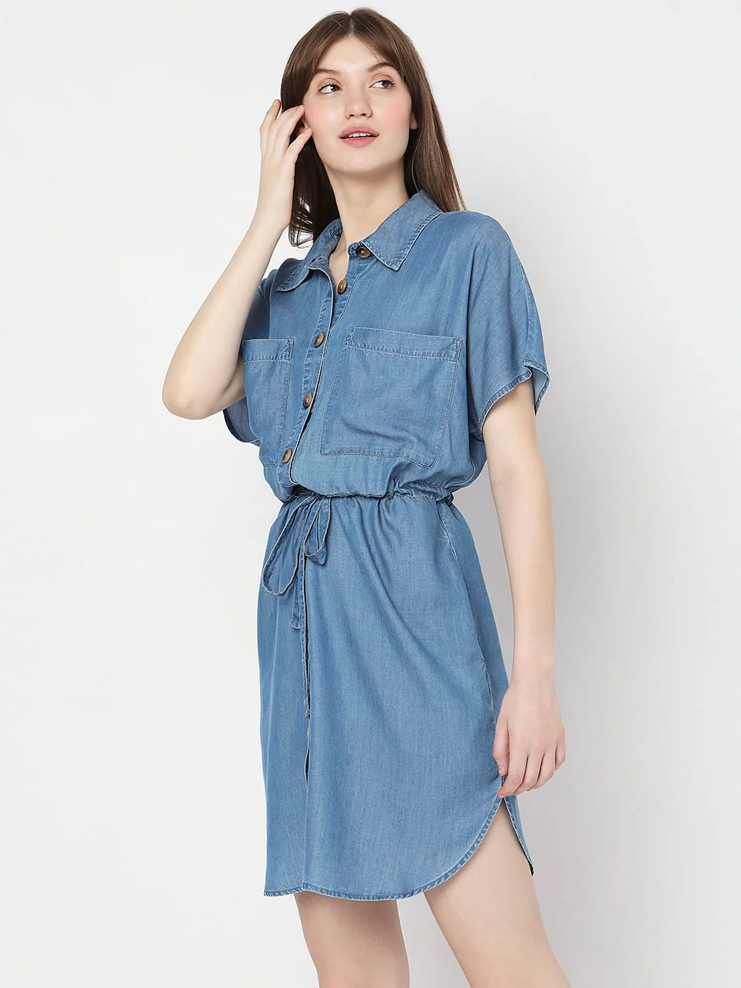 Blue Denim Shirt Dress - Image 3