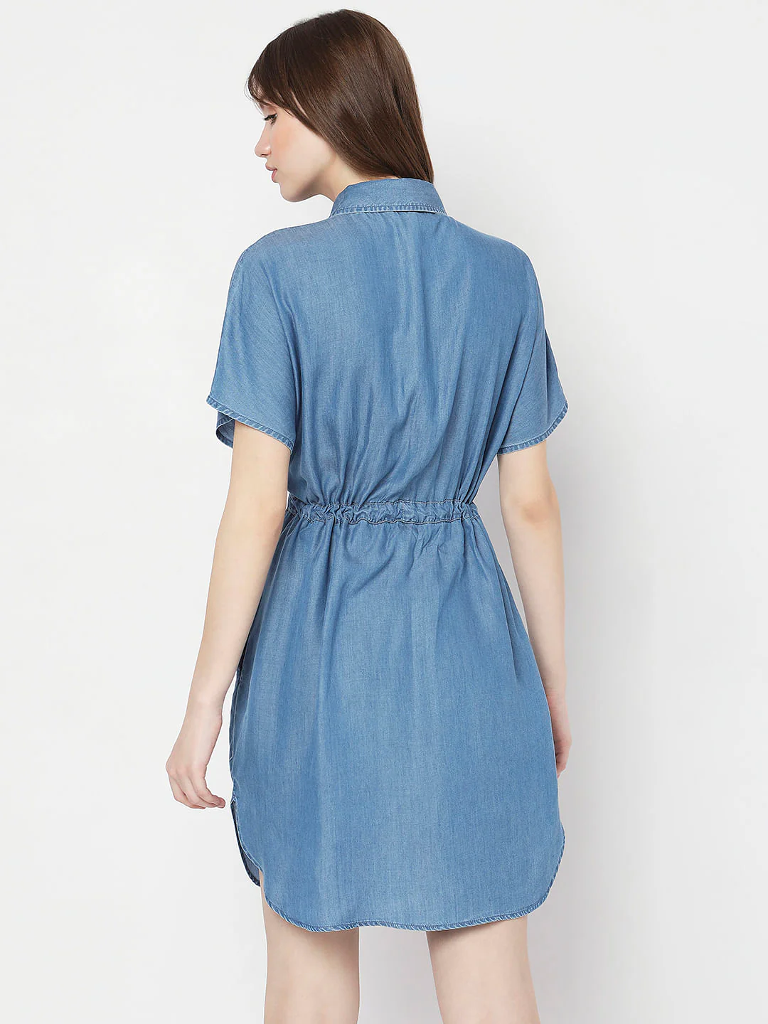 Blue Denim Shirt Dress - Image 4