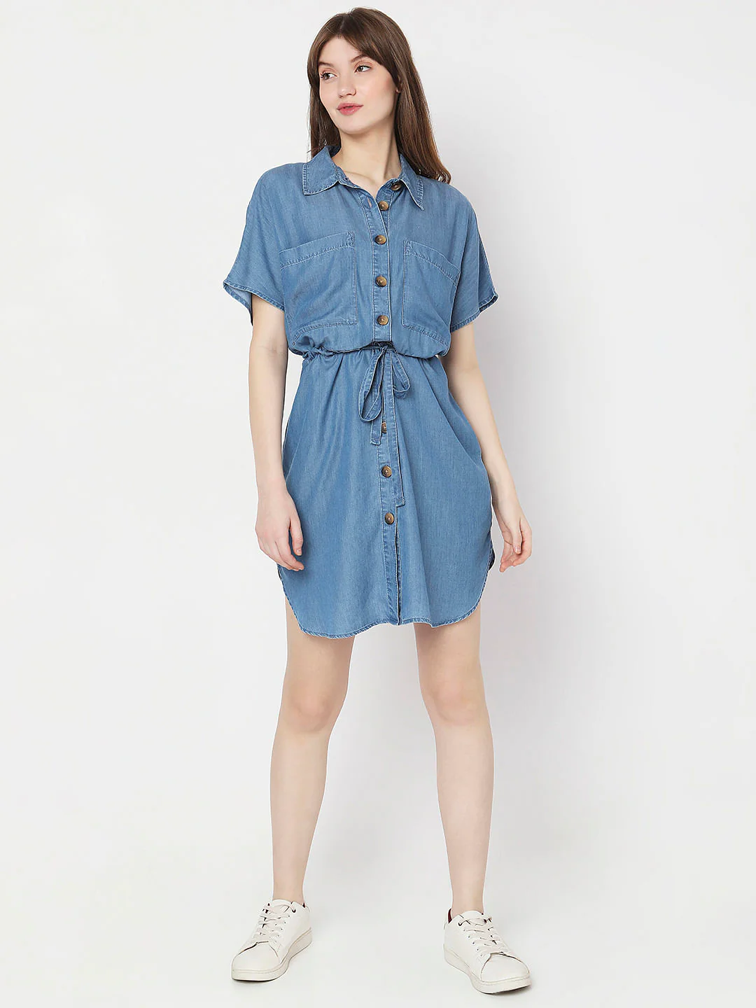 Blue Denim Shirt Dress - Image 5