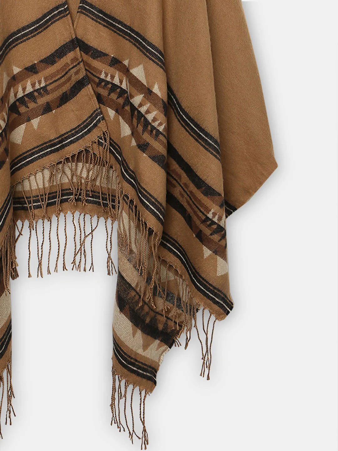 Brown Printed Poncho - Image 3
