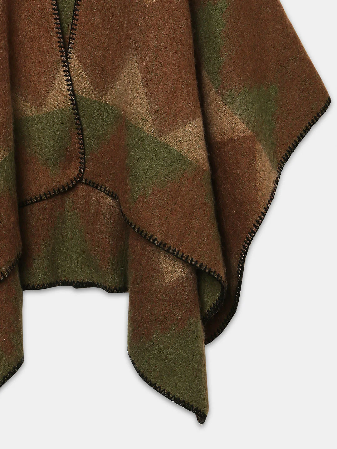 Dark Brown Printed Poncho - Image 3