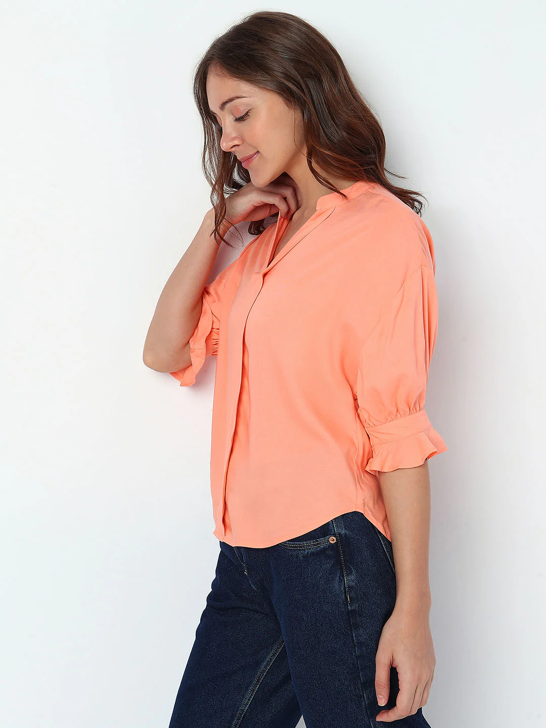 Peach Puff Sleeves Top - Image 3
