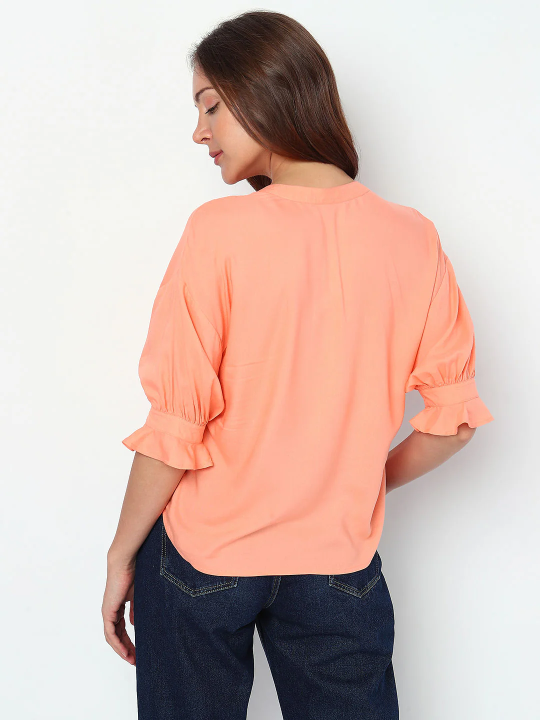Peach Puff Sleeves Top - Image 4