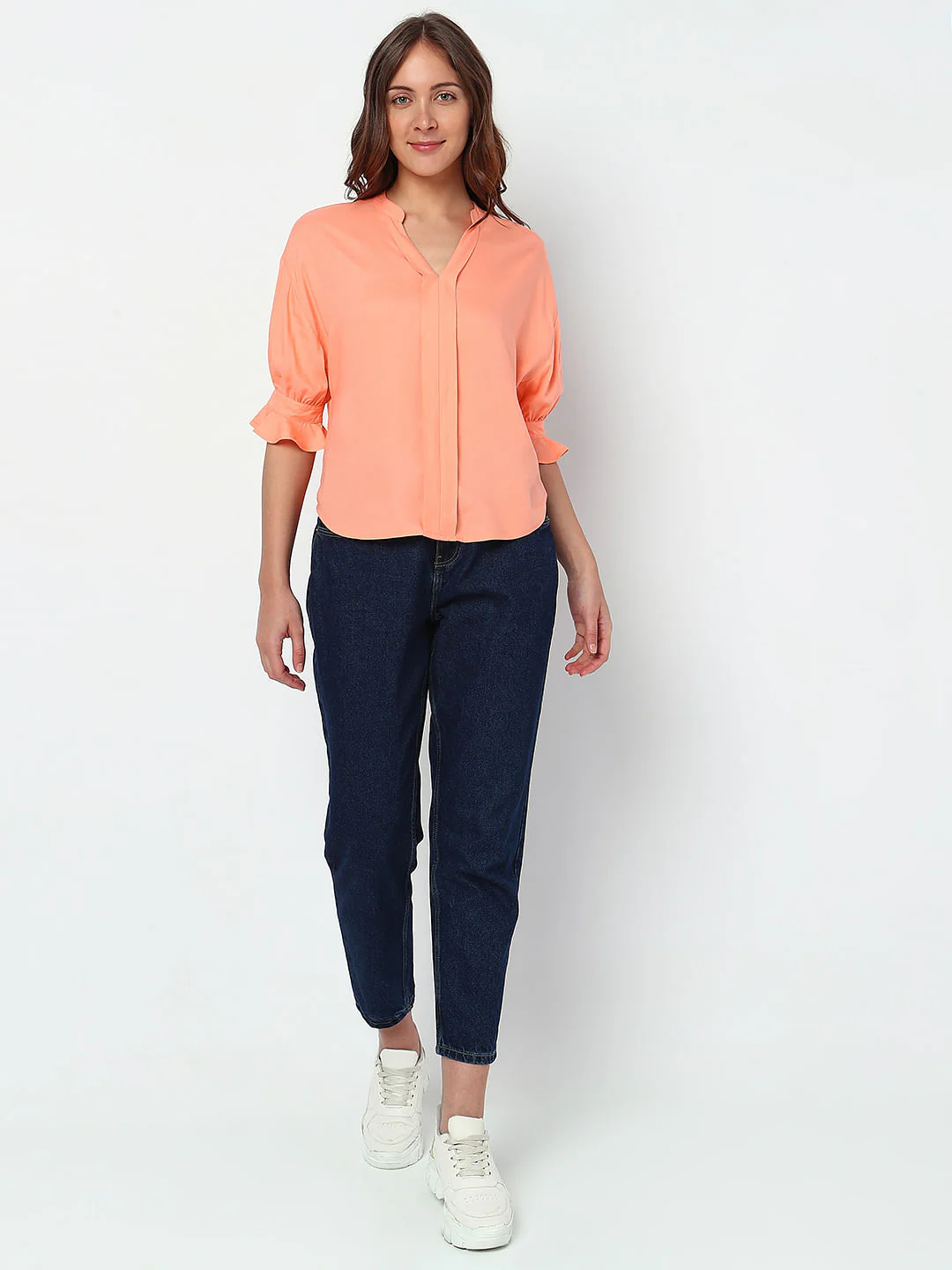 Peach Puff Sleeves Top - Image 5
