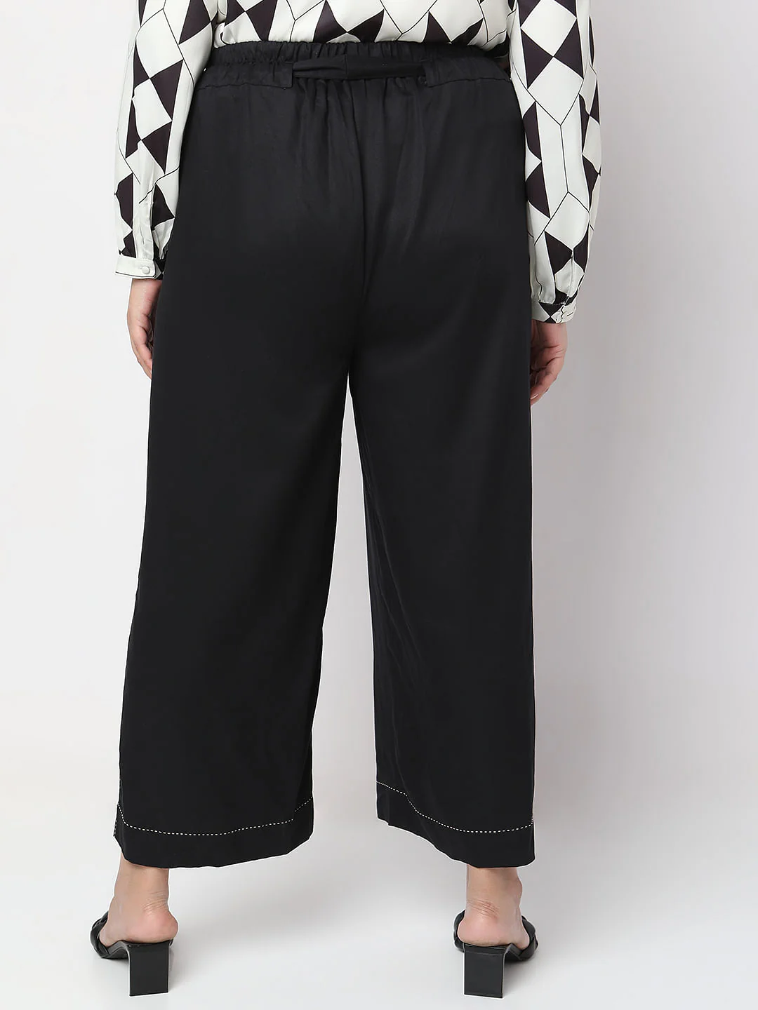Curve Black High Rise Belted Pants - Image 4
