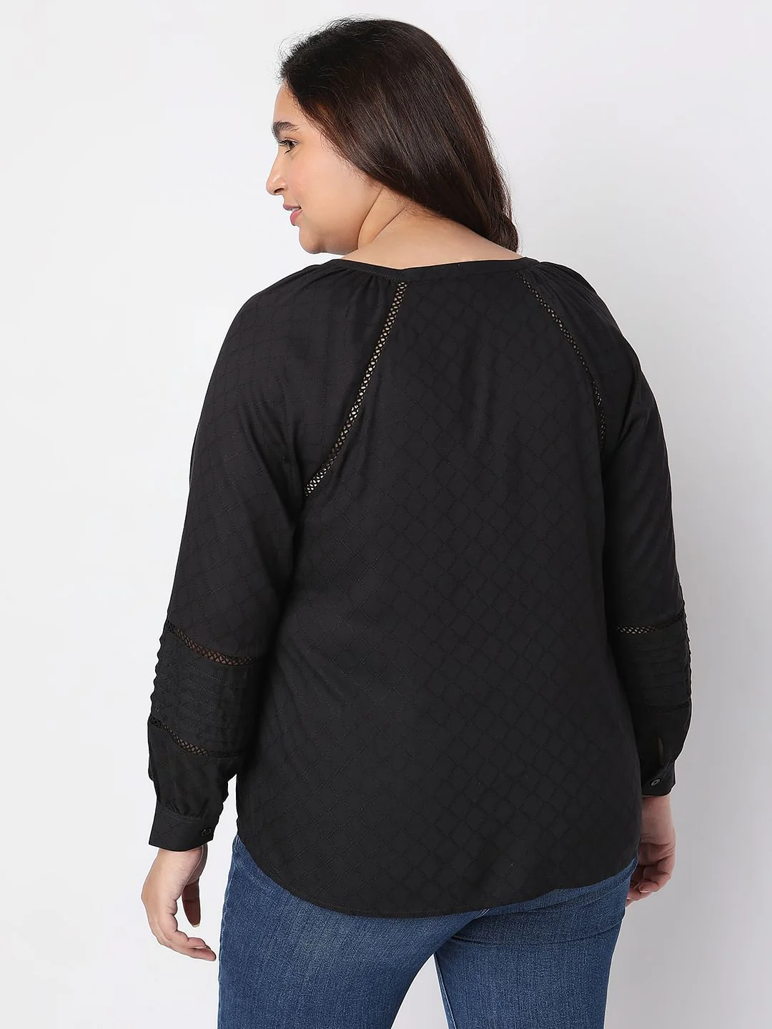 Curve Black Schiffli Embroidered Shirt - Image 4