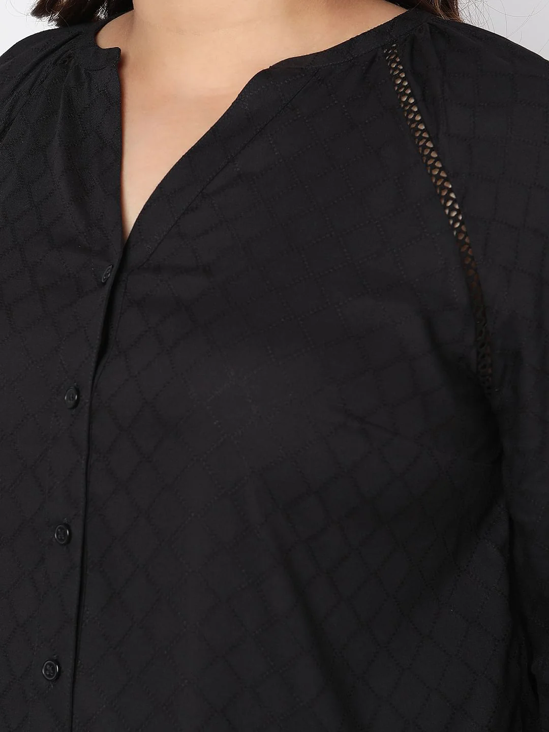 Curve Black Schiffli Embroidered Shirt - Image 8