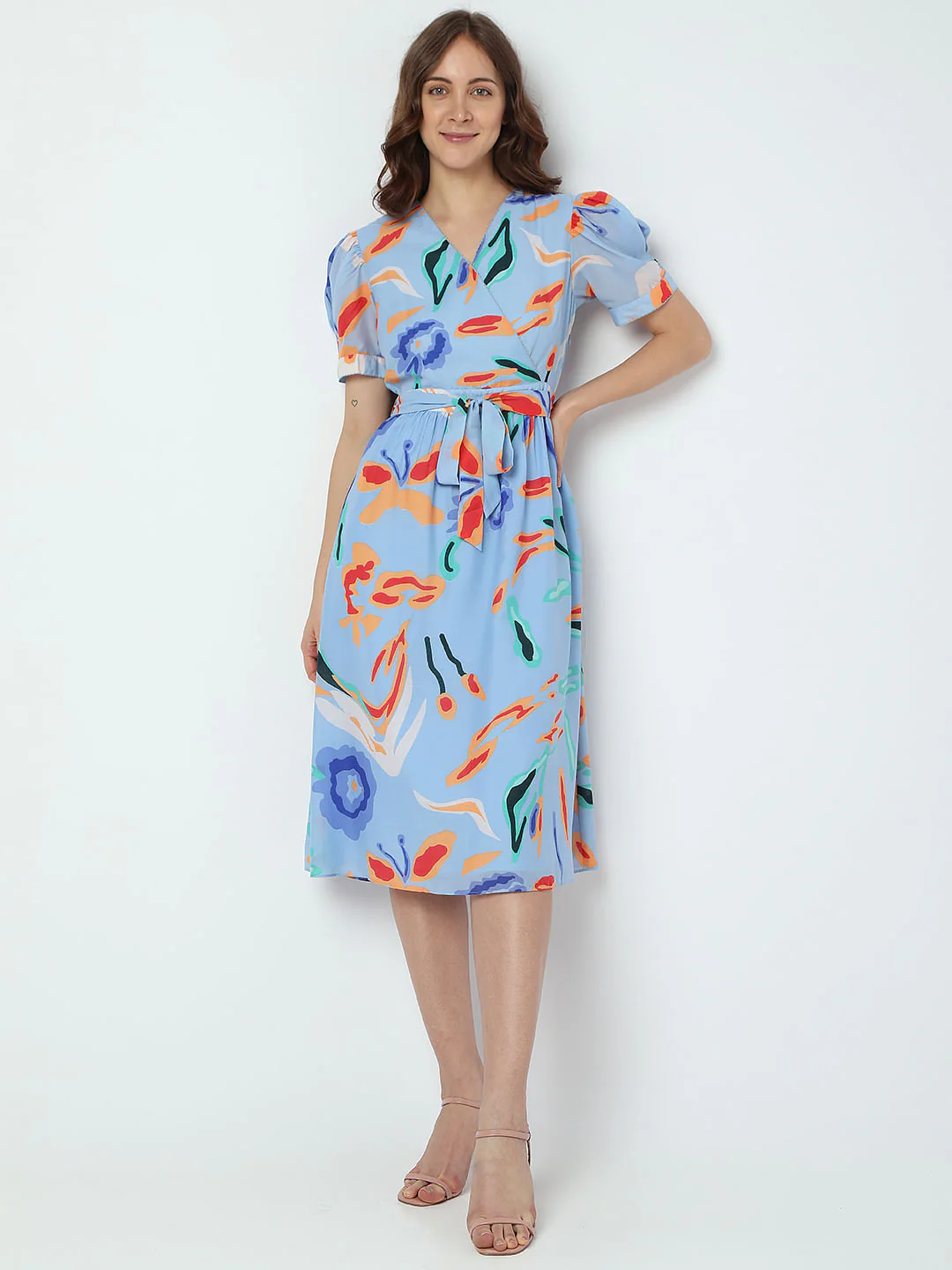 Blue Abstract Print Mini Dress - Image 2