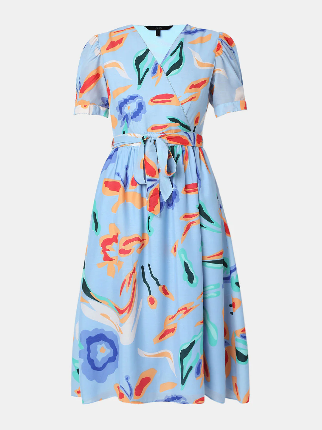 Blue Abstract Print Mini Dress - Image 6