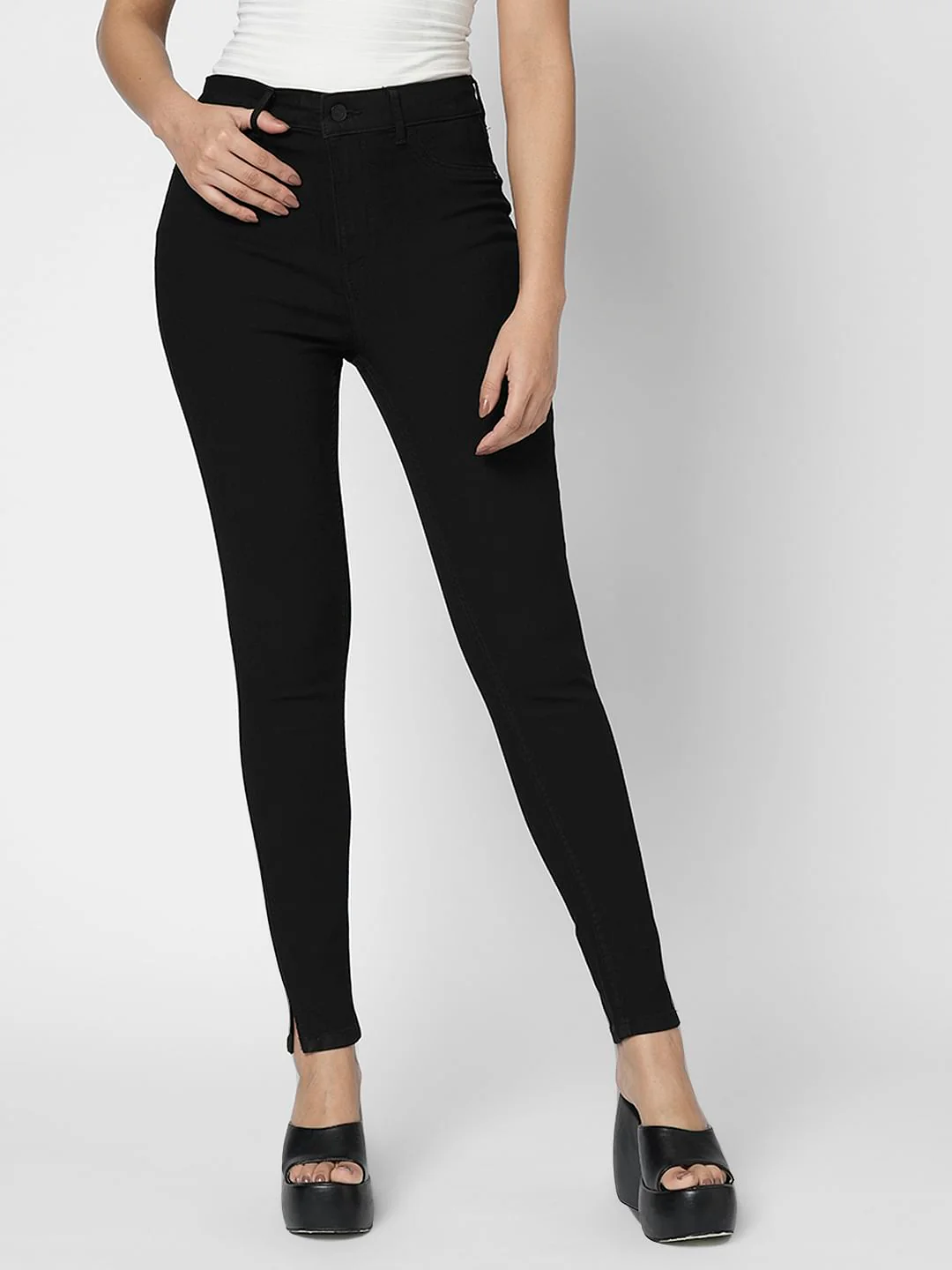 I.Scenery By Vero Moda Black High Rise Skinny Jeggings - Image 2