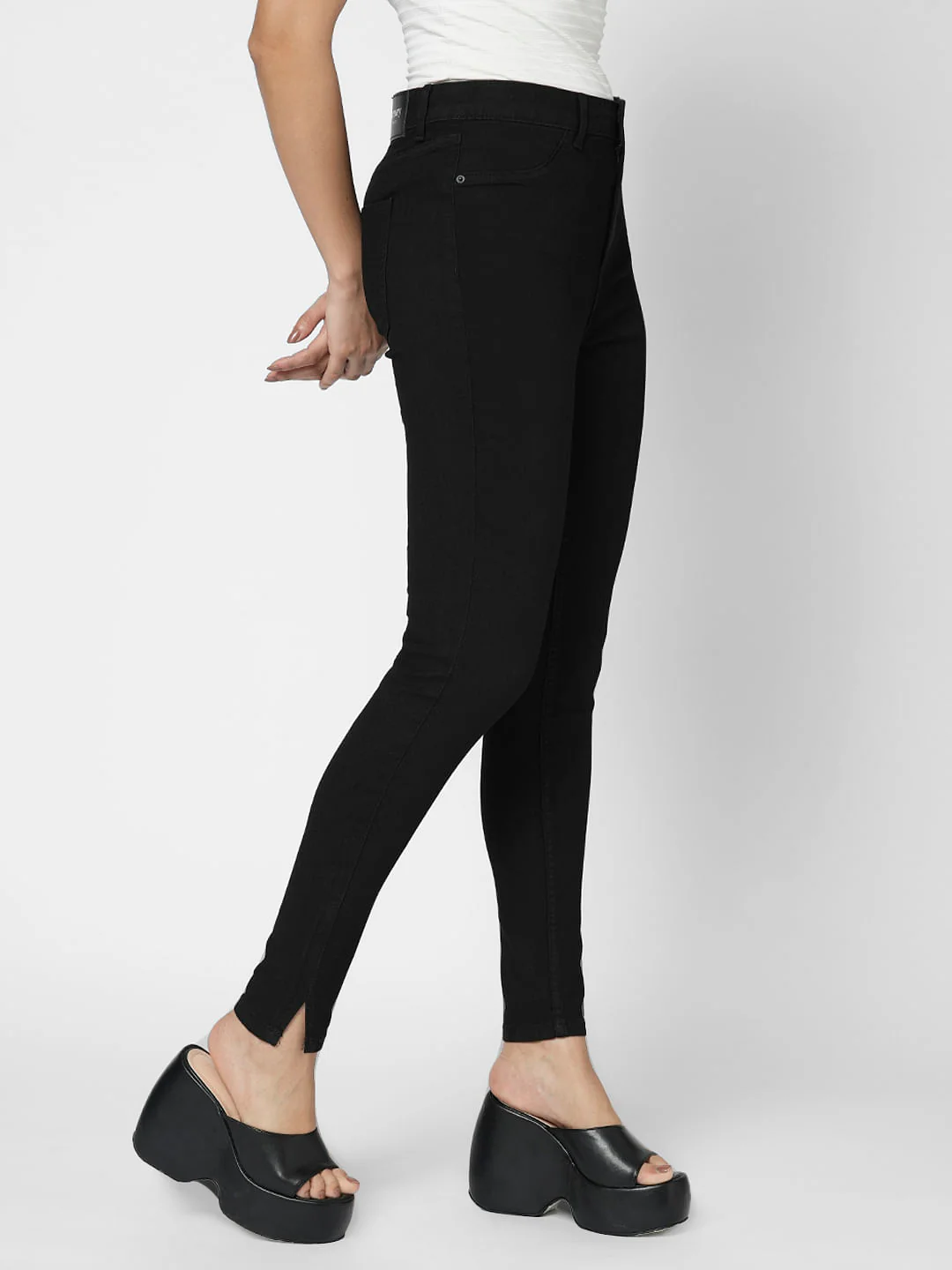 I.Scenery By Vero Moda Black High Rise Skinny Jeggings - Image 3