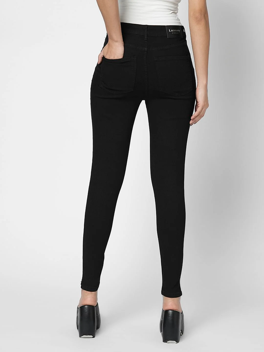 I.Scenery By Vero Moda Black High Rise Skinny Jeggings - Image 4