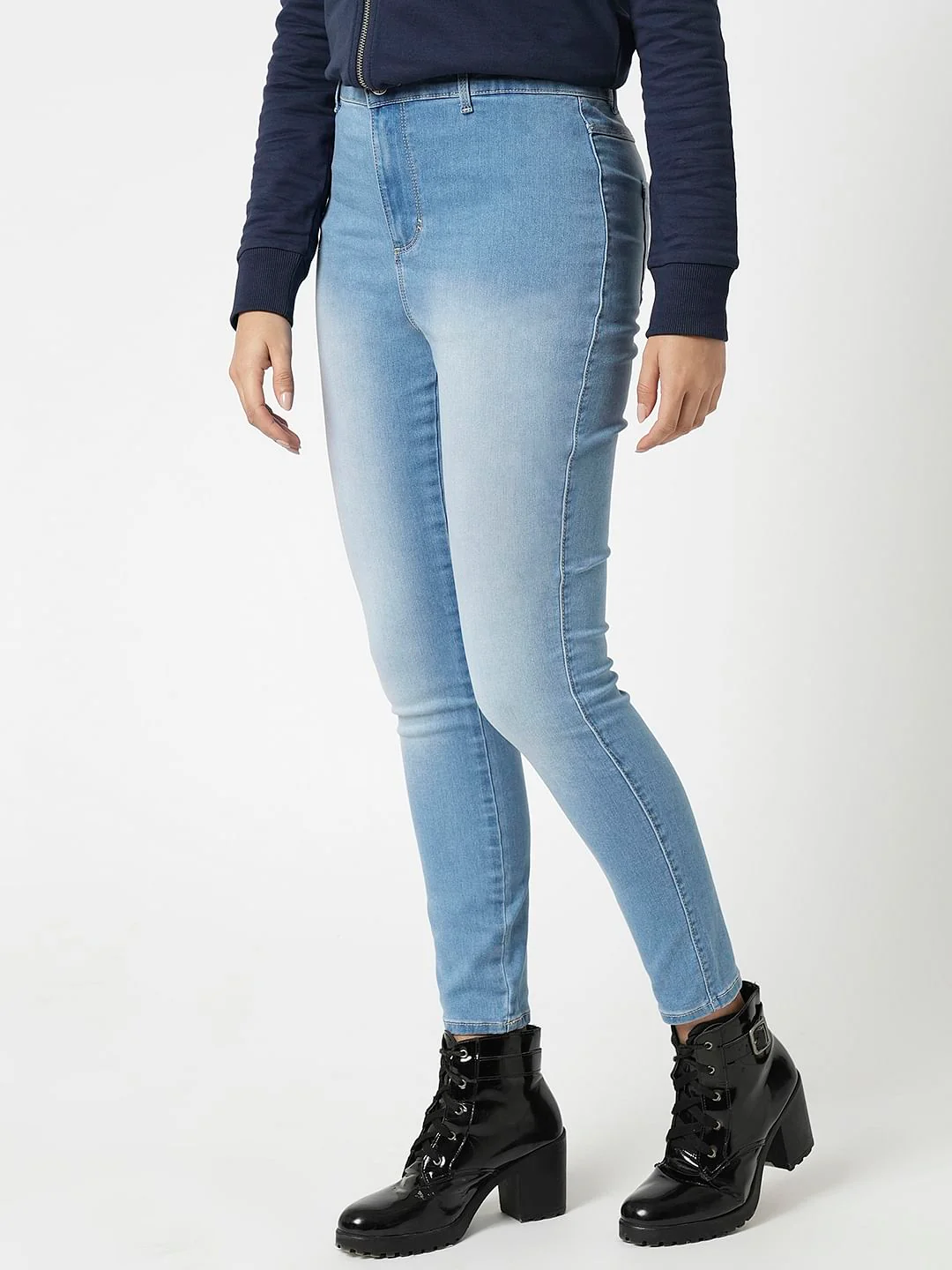 I.Scenery By Vero Moda Light Blue High Rise Wendy Skinny Jeans - Image 3