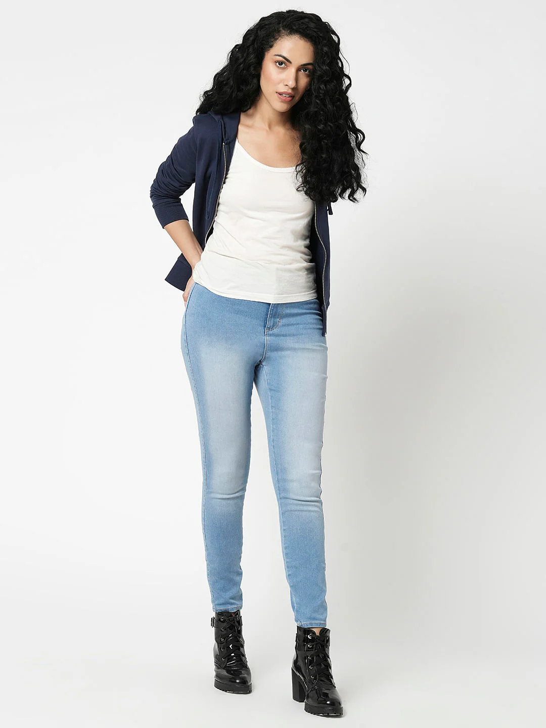 I.Scenery By Vero Moda Light Blue High Rise Wendy Skinny Jeans - Image 5