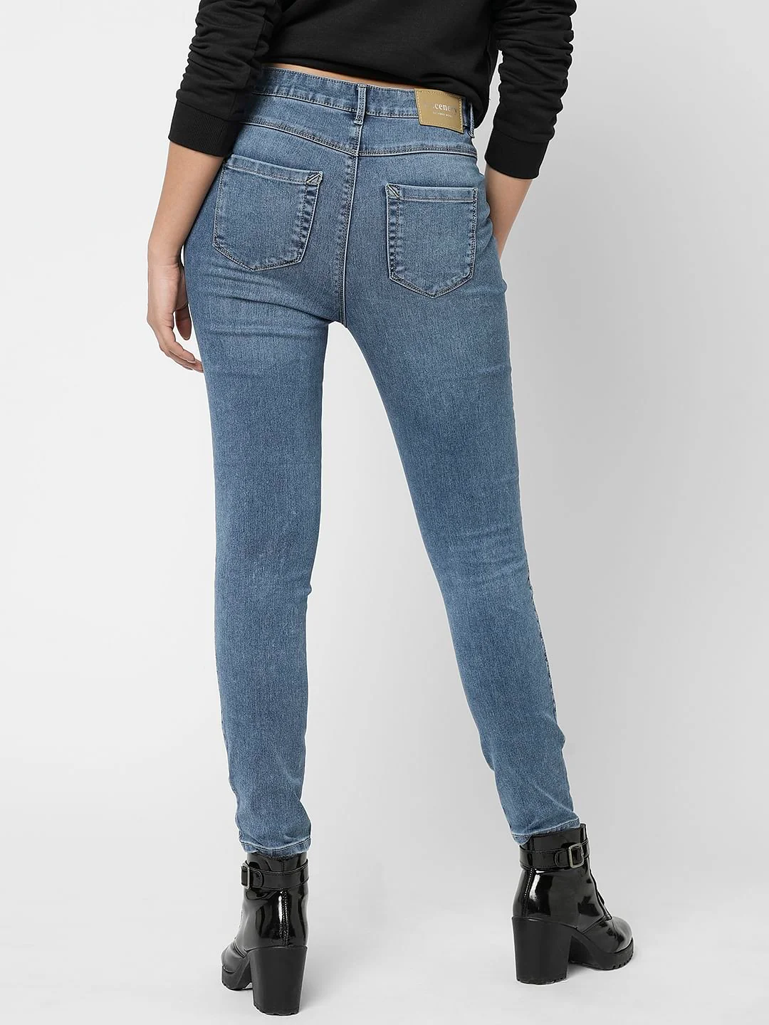 I.Scenery By Vero Moda Blue High Rise Wendy Skinny Jeans - Image 4