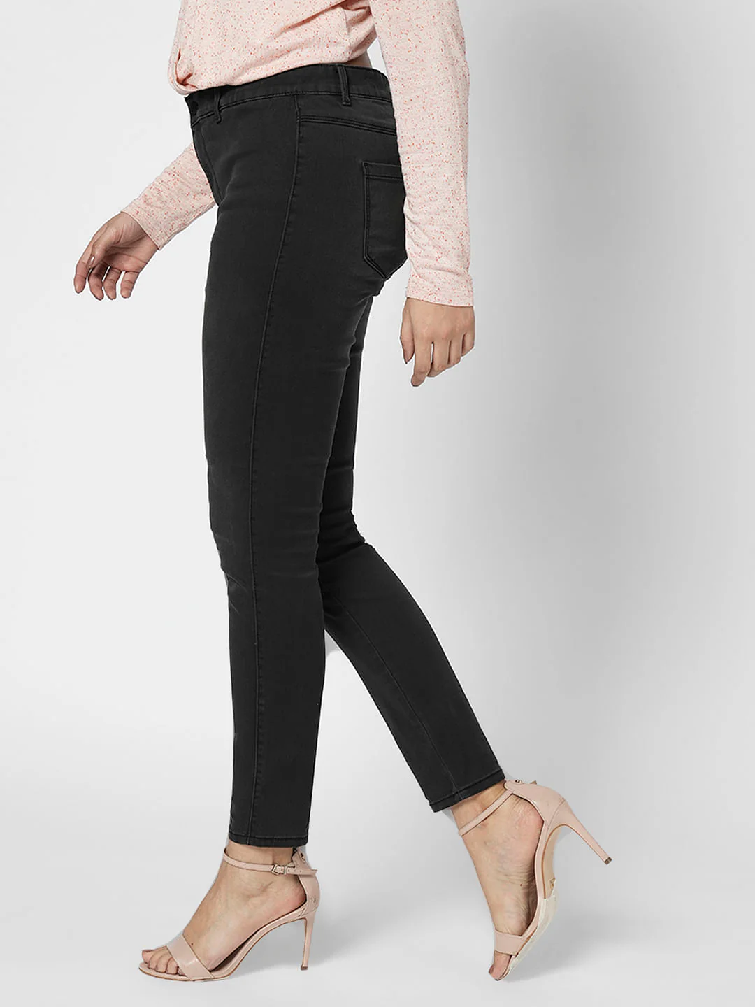 I.Scenery By Vero Moda Grey High Rise Wendy Skinny Jeans - Image 3
