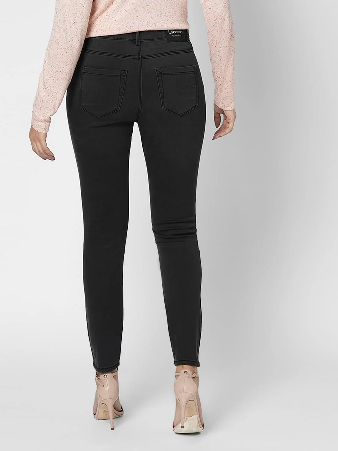 I.Scenery By Vero Moda Grey High Rise Wendy Skinny Jeans - Image 4