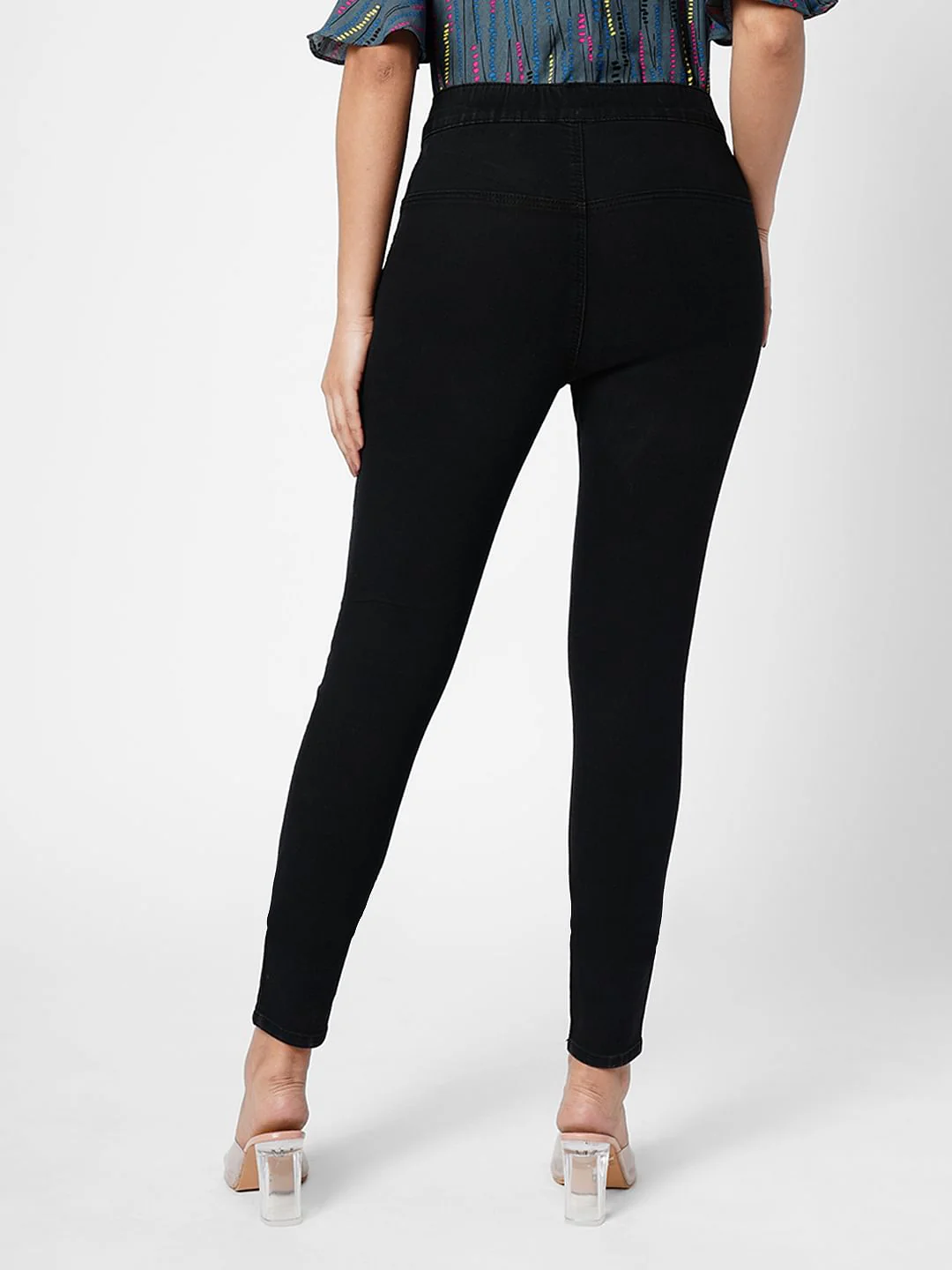 I.Scenery By Vero Moda Black High Rise Skinny Jeggings - Image 4